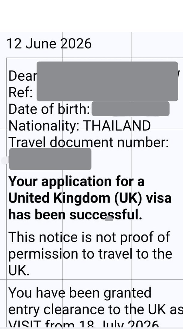 Approved UK Visitor (Thai applicant)